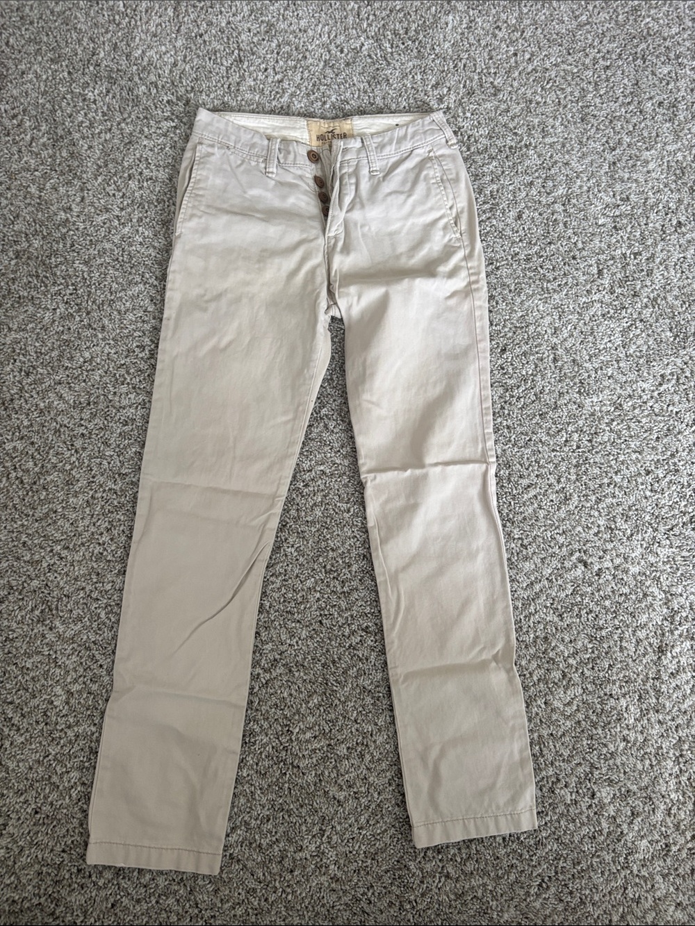 Hollister Light Beige Button-Fly Pants